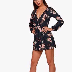 Petite Floral Print Wrap Dress